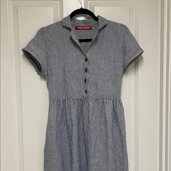 Pyne & Smith Dresses & Skirts - Pyne & Smith Cosette Striped Button-Front Midi Dress